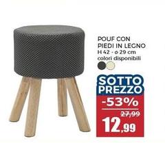 Pouf Con Piedi In Legno