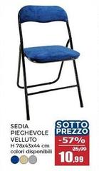 Sedia Pieghevole Velluto