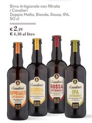 I cavalieri - Birra Artigianale Non Filtrata I Capalier Doppio Malto, Bionda, Rossa, Ipa