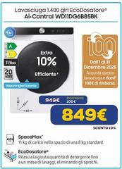 Samsung - Lavasciuga 1400 Giri Ecodosatore Ai Control WD11DG6B85BK