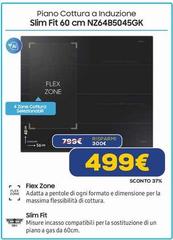 Samsung - NZ64B5045GK Piano Cottura A Induzione 60cm Slim Fit Flex Zone, 4 Zone Cottura Limitatore Di Potenza WiFi