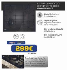 Miele - Piano Cottura A Gas In Vetro Serie 4 Havg6bf4tbp