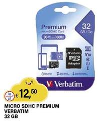 Verbatim - Micro SDHC Premium Verbatim 32 GB