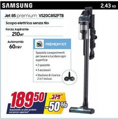 Samsung - Aspirapolvere Senza Filo Jet™ 85 Premium 210W VS20C852FTB