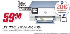 HP - ENVY Inspire 7224E Wireless All-in-One Colore Stampante, Instant Ink; Fotocopiatrice, Scanner