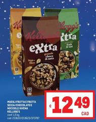 Kelloggs - Muesli Frutta E Frutta Secca/ Cioccolato/ Noccoli/ Avena