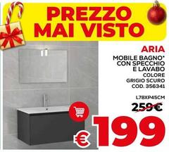Mobile Bagno Con Specchio E Lavabo Colore Grigio Scuro