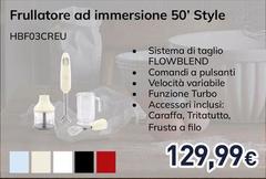 Smeg - Frullatore Ad Immersione 50' Style HBF03CREU