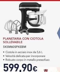 Kitchenaid - 5KSM60SPXEBM Planetaria Con Sollevamento Ciotola 325 W Nero
