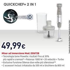Moulinex - Quickchef+ 2 In 1 Mixer Ad Immersione Mod. DD672B 