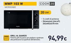 Whirlpool - Cook20 Microonde A Libera Installazione - MWP 103 W
