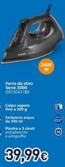 Philips - 3000 Series DST3041/80, Ferro Da Stiro A Vapore, 2600W