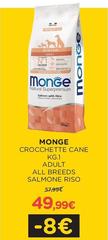 Monge - Crocchette Cane Adult All Breeds Salmone Riso