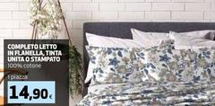 Completo Letto In Flanella, Tinta Unita O Stampato