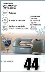 Kenwood - Sbattitore Quickmix Go Hmp40,000gy
