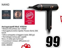 Nano - Asciugacapelli Mod. HY8310
