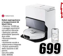 Robot Aspirapolvere E Lavapavimenti S8 Maxy Ultra