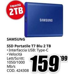Samsung - Ssd Portatile T7 Blu 2 Tb