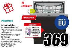 Hisense - Lavastoviglie Da Incasso HV16C