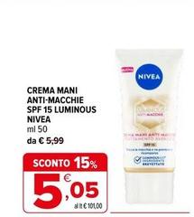 Nivea - Crema Mani Anti-macchie Spf 15 Luminous