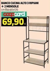 Banco Cucina Alto 3 Ripiani + 2 Mensole