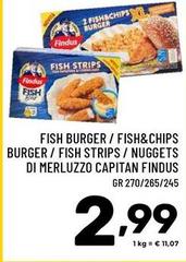 Findus - Fish Burger / Fish&Chips Burger / Fish Strips / Nuggets Di Merluzzo Capitan