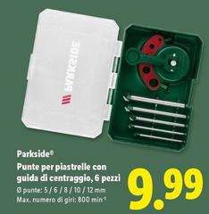 Parkside - Punte Per Piastrelle Con Guida Di Centraggio, 6 Pezzi