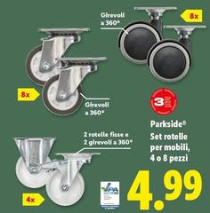 Parkside - Set Rotelle Per Mobili 4 O 8 Pezzi