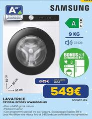 Samsung - Lavatrice Crystal Ecodry WW90DG6U85 