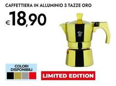 Caffettiera In Alluminio 3 Tazze Oro