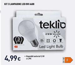 Ioplee - Kit 3 Lampadine Led 8W A608