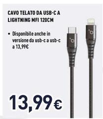 Ioplee - Cavo Telato Da Usb-C A Lightning MFI 120cm