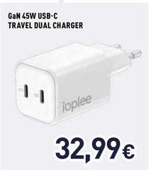 Ioplee - GaN 45w Usb-c Travel Dual Charger