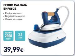 Electroline - EHF550B Ferro Da Stiro A Caldaia 2000 W 0,7 L Alluminio Blu, Bianco