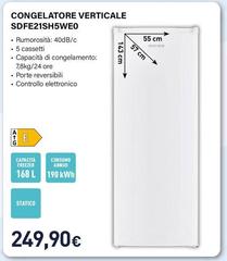 Electroline - SDFE-21SH5WF0 Congelatore Congelatore Verticale Libera Installazione 180 L F Bianco