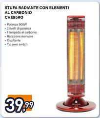 Electroline - Stufa Radiante Con Elementi Al Carbonio CHE95RO