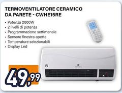 Electroline - Termoventilatore Ceramico Da Parete - CWHE15RE
