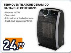 Electroline - Termoventilatore Ceramico Da Tavolo CFHE206N5