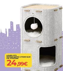Loved City Cuccia Gatto 2 Piani Slim Cm 37x37x60