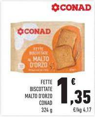 Conad - Fette Biscottate Malto D'orzo