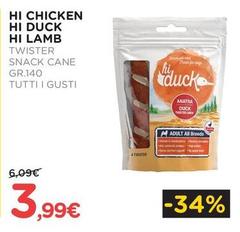 Hi Chicken/Hi Duck/Hi Lamb - Twister Snack Cane