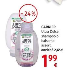 Garnier - Ultra Dolce Shampoo O Balsamo Con  Acqua Di Riso E Amido Effetto Lisciante 250 Ml, Assort.