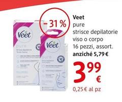 Veet - Pure Strisce Depilatorie Viso O Corpo 16 Pezzi, Assort.