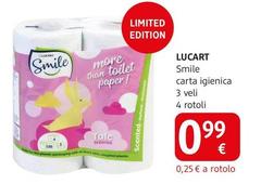 Lucart - Smile Carta Igienica 3 Veli 4 Rotoli