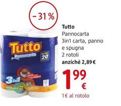 Tutto - Pannocarta 3in1 Carta, Panno E Spugna 2 Rotoli