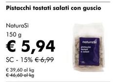NaturaSì - Pistacchi Tostati Salati Con Guscio