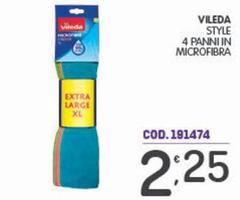Vileda - Style 4 Panni In Microfibra