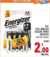 Energizer - Pile Stilo, Ministilo Alkaline Power