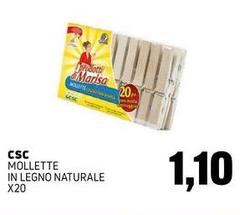 Csc - Mollette In Legno Naturale X20