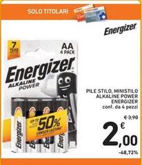 Energizer - Pile Stilo, Ministilo Alkaline Power